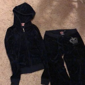 Navy blue juicy couture track suit.